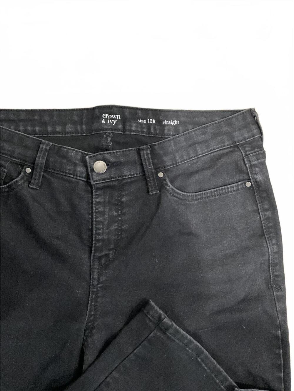 Crown & Ivy Black Straight Jeans Size 12R - Picture 3 of 3